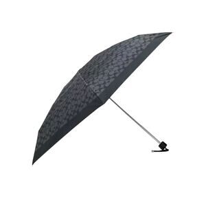 COACH MINI UMBRELLA SIGNATURE UV PROTECTION IN SILVER / GRAPHITE